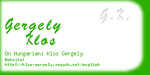 gergely klos business card